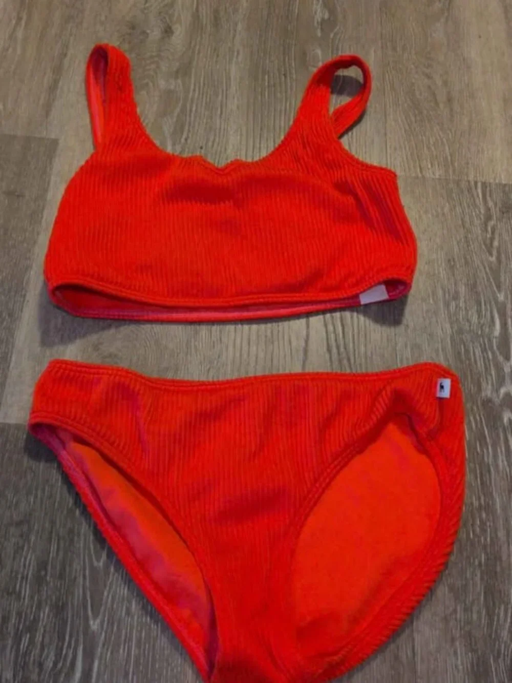 Abercrombie Kids orange ribbed Two-Piece Bikini 13/14